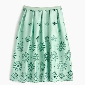 ISO J Crew Pleated Eyelet Skirt